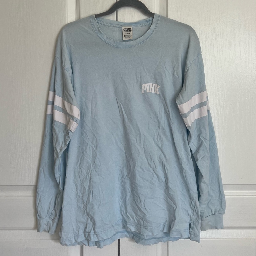 VICTORIA SECRET Pink distressed long sleeve shirt